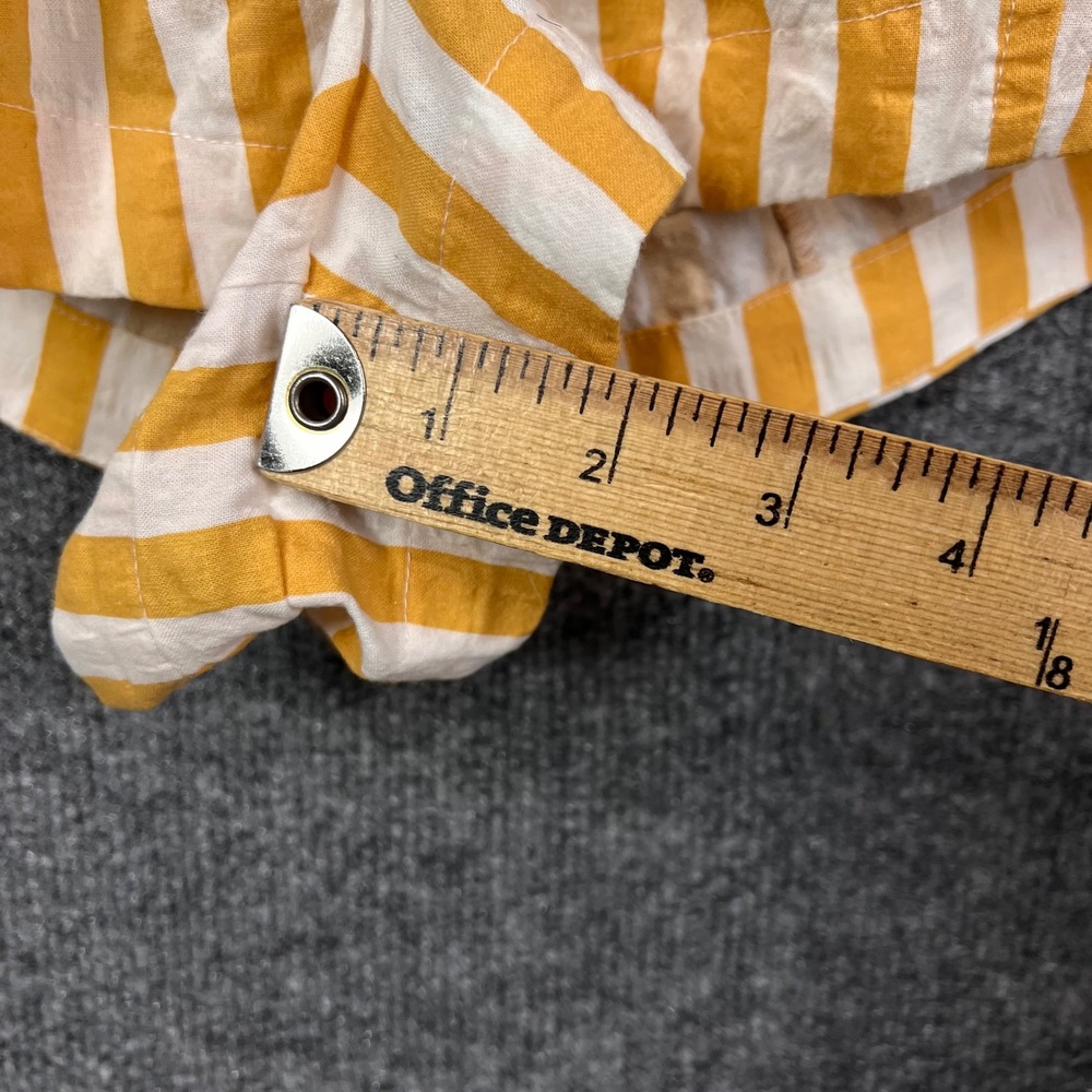 CELANDINE Anthropologie Romper Womens S Yellow Striped Cotton Blend Tie Shoulder - Picture 7 of 10